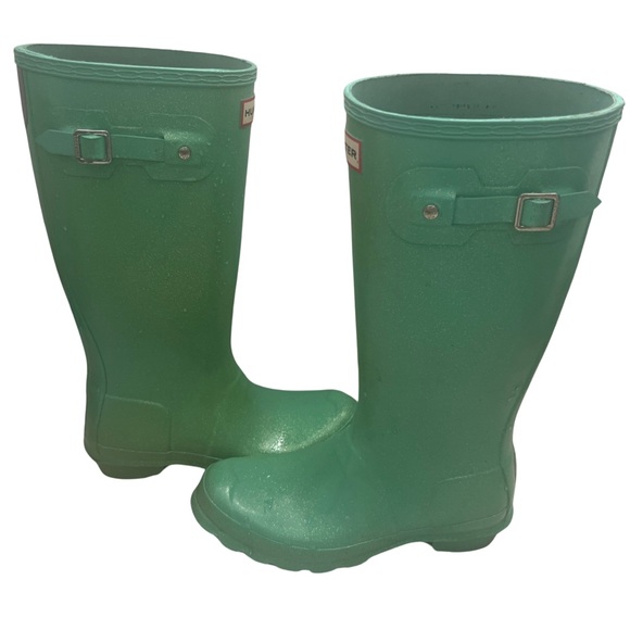 Hunter Mint green sparkle rubber boots - Picture 3 of 6
